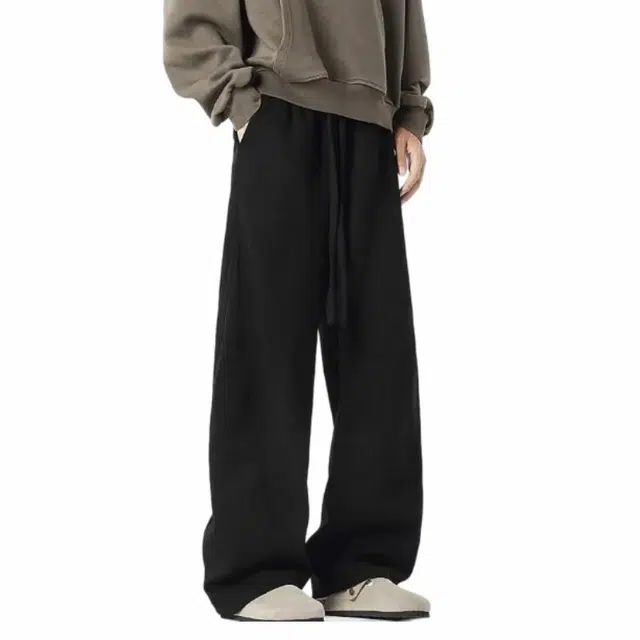 极限涡轮 美式高街弯刀潮牌宽松运动垂感潮休闲裤 男女同款