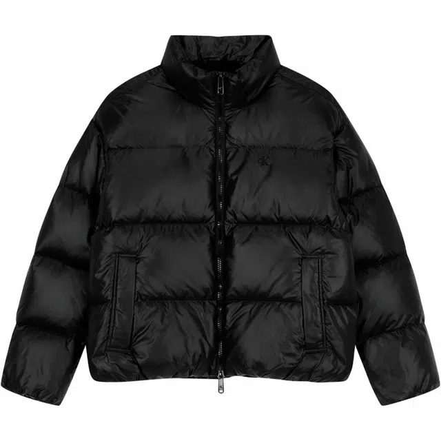 CALVIN KLEIN Jeans Short Loose Zip Cotton Jacket Black