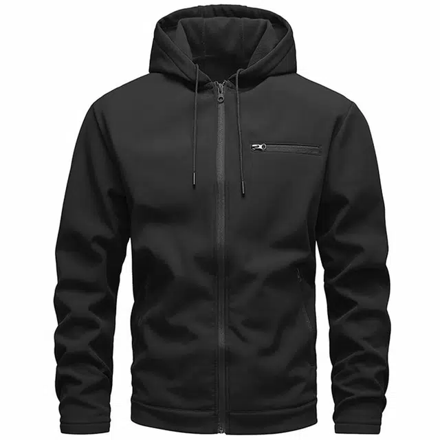 纳趣 简约休闲百搭纯色宽松连帽夹克外套 男女同款