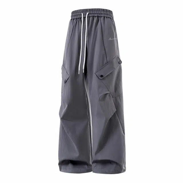 依文 美式机能伞兵简约直筒长裤宽松百搭休闲裤 男女同款