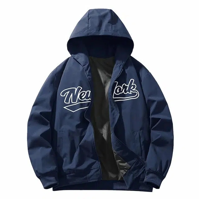 纳趣 美式复古嘻哈街头宽松休闲时尚连帽夹克外套 男女同款