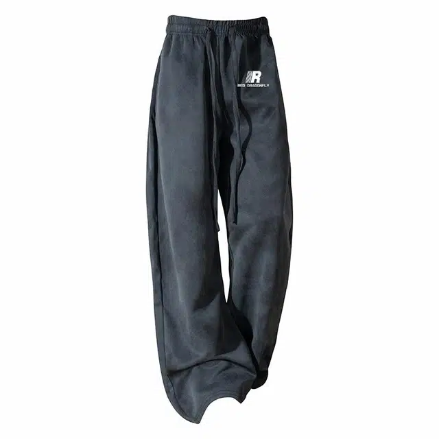 红蜻蜓 日常简约美式宽松舒适垂感百搭印花阔腿裤 男女同款