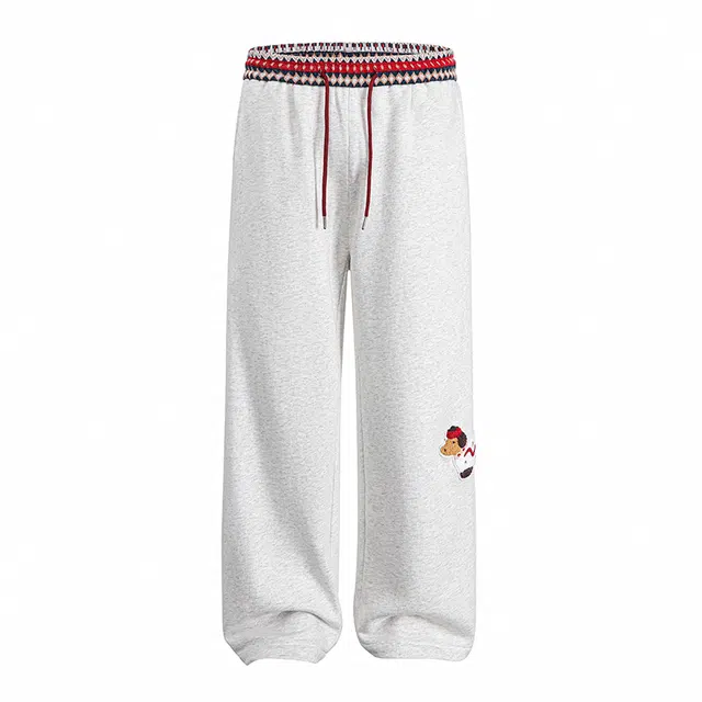 佐菲利 系带小狗图案嘻哈街头宽松中腰直筒休闲裤 男女同款