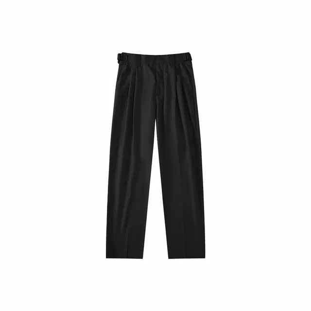 我是大卫 美式褶皱直筒侧边可调节腰带垂坠感免烫宽松休闲裤 男女同款