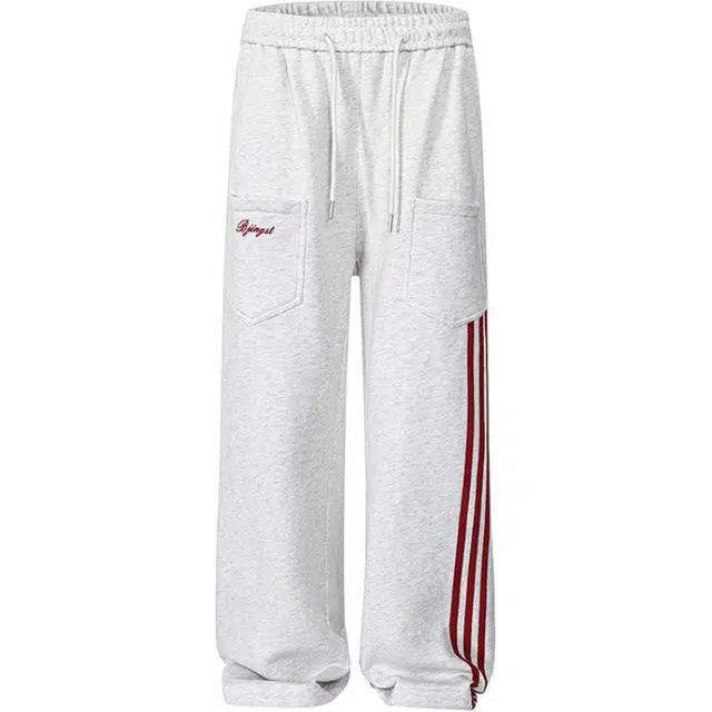 佐菲利 美式复古三条杠弯刀卫裤宽松百搭垂感休闲裤 男女同款