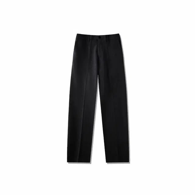 我是大卫 小开叉垂坠感宽松百搭纯色直筒小众设计感休闲裤 男女同款