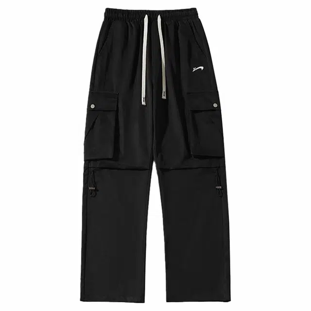 贵人鸟 城市机能系列 纯色中腰系带透气百搭直筒工装裤 男女同款