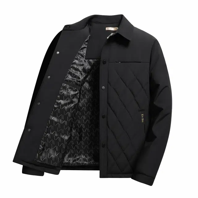 金盾 高端菱形格休闲轻奢舒适简约翻领棉服 男款