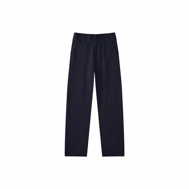 我是大卫 单褶皱纯色百搭直筒阔腿裤韩版高腰拖地长休闲裤 男女同款