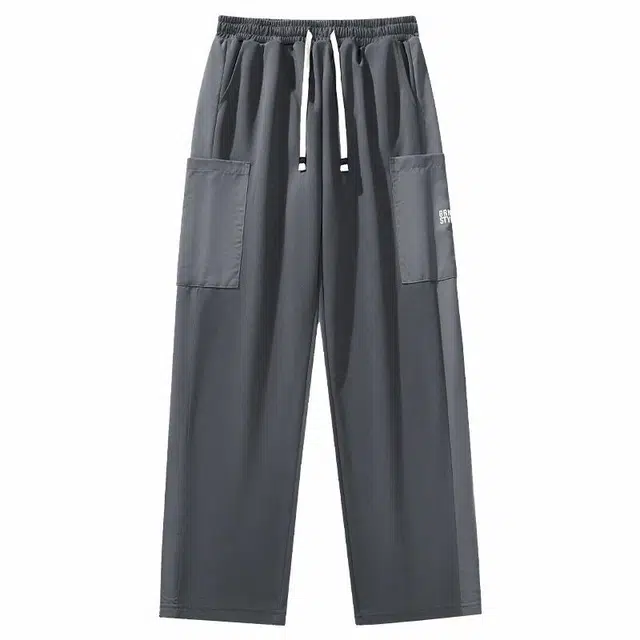 贵人鸟 生活系列 美式复古口袋纯色百搭字母印花直筒阔腿裤子休闲裤 男女同款