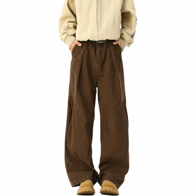 佐菲利 美式褶皱设计感高街宽松百搭休闲裤 男女同款