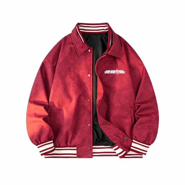 敦煌博物馆 丝绸之路美式复古脏脏废土风落肩翻领夹克外套 男女同款