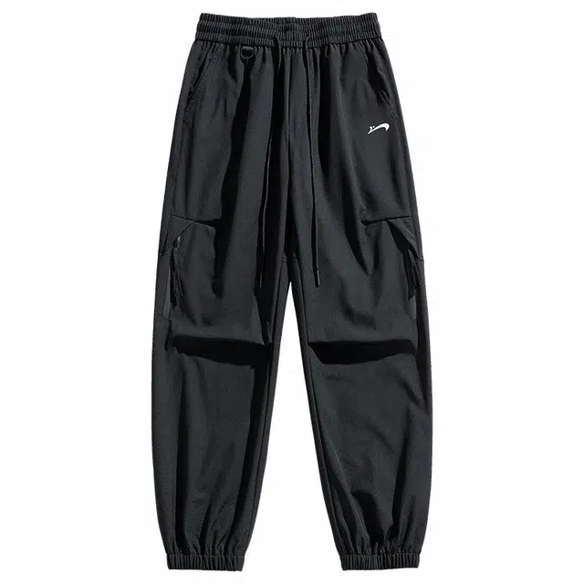 贵人鸟 城市机能系列 美式工装纯色拼接系带束脚裤子休闲裤 男女同款