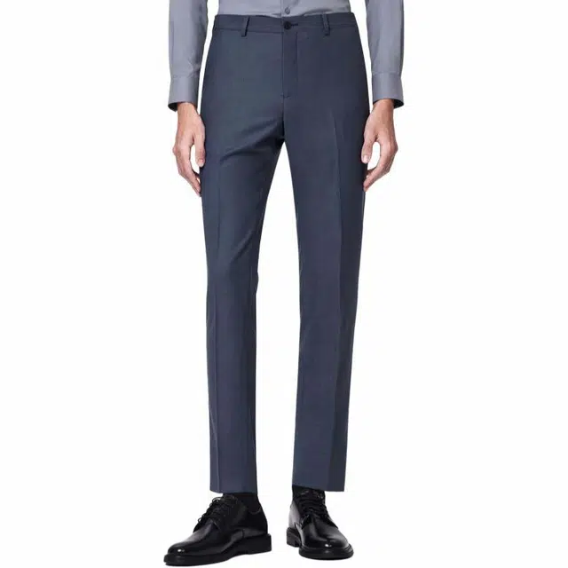 依文 高级感纯色商务西装裤 男款 灰蓝色