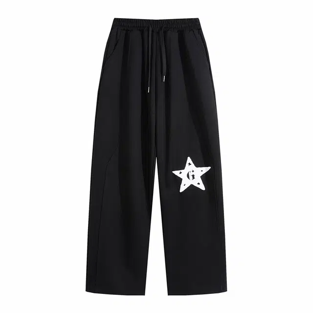 GOLFCROSS Pentagon Letter Print Straight Casual Pants