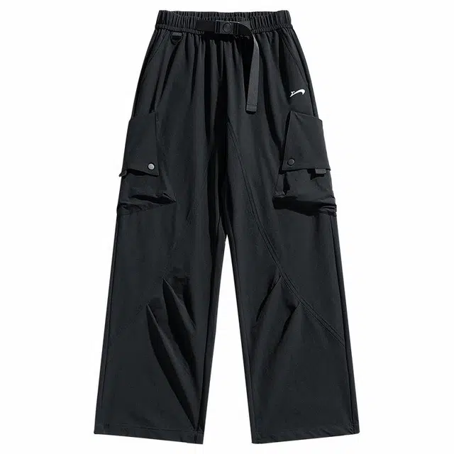 贵人鸟 城市机能系列 纯色百搭中腰美式直筒阔腿褶皱裤子春秋季休闲裤 男女同款