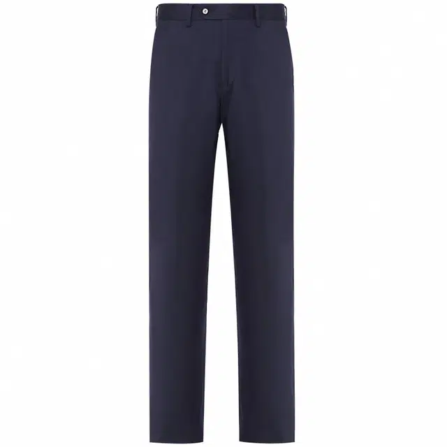 依文 纯色中腰拉链修身直筒西装裤 男款 藏蓝色