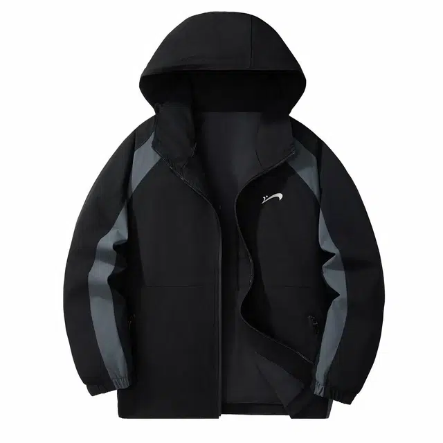 贵人鸟 拼色拼接连帽长袖休闲日常松紧袖口夹克外套 男女同款