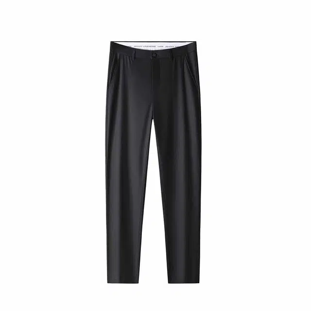 洛兹 时尚轻商务系列凉感冰丝通勤宽松透气舒适抗皱免烫纯色简约百搭显高显瘦薄款休闲裤 男款