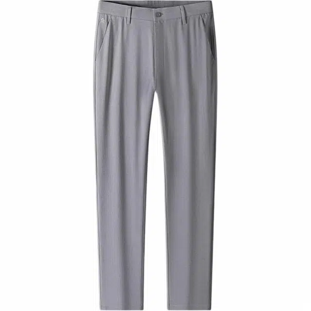 梦特娇 中腰舒适休闲运动百搭纯色简约西装裤 男款 中灰色