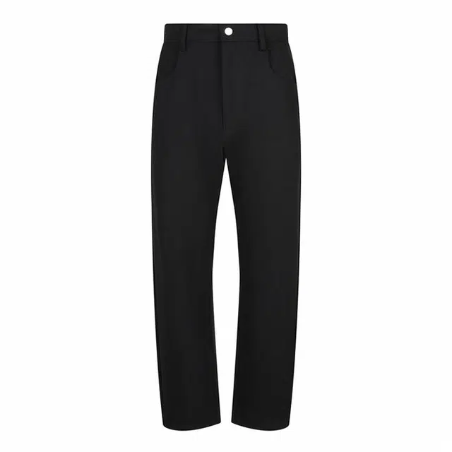 速写 直筒中腰微弹纯色通勤长款休闲裤 男款 本黑