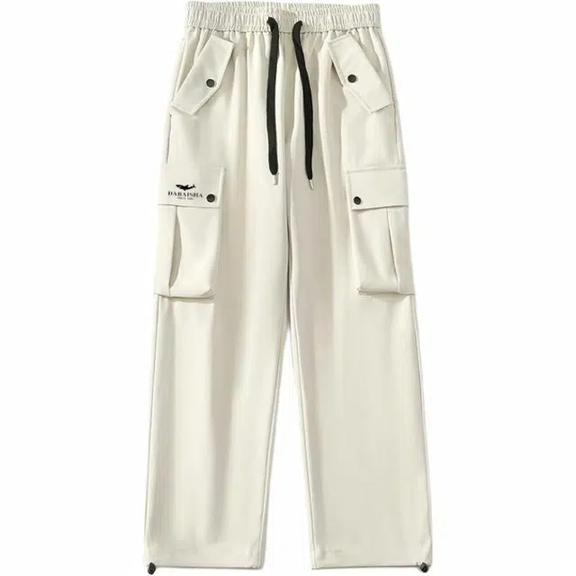 大白鲨 潮流港风休闲运动户外直筒休闲时尚休闲百搭舒适多口袋高品质工装裤 男女同款