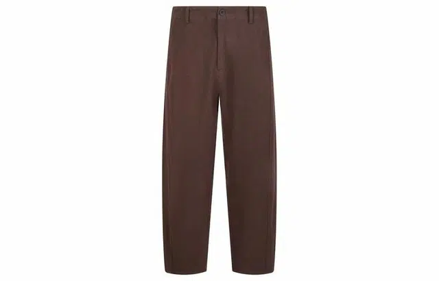 速写 直筒裤棉麻宽松休闲裤 男款 暗咖