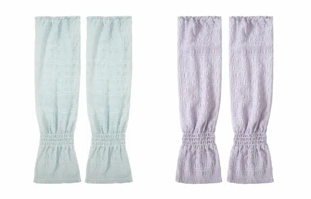 白卷 夏季褶皱泡泡袖 冰丝护臂手套外出开车手袖 冰袖 防晒袖 女款