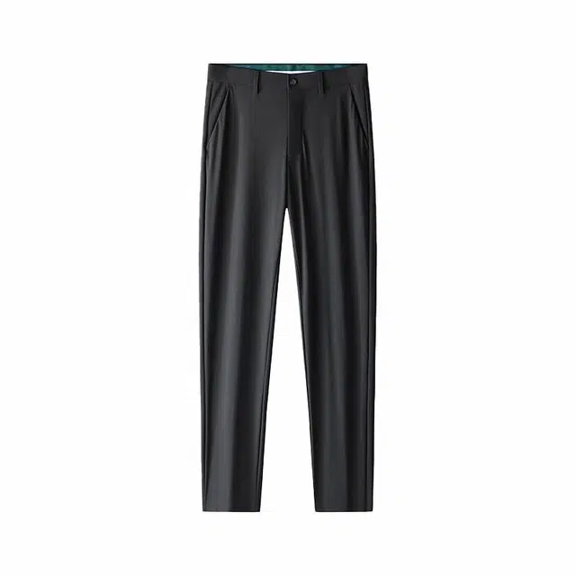 洛兹 轻商务系列 简约时尚凉感通勤直筒舒适透气四面弹力抗皱免烫百搭薄款休闲裤 男款