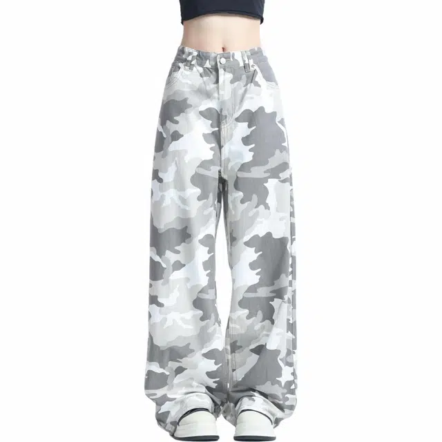 物质公式 美式高街复古小众个性宽松百搭直筒长裤休闲裤 男女同款 黑色