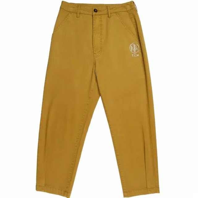 TCH Mid-Rise Zip Casual Pants Yellow