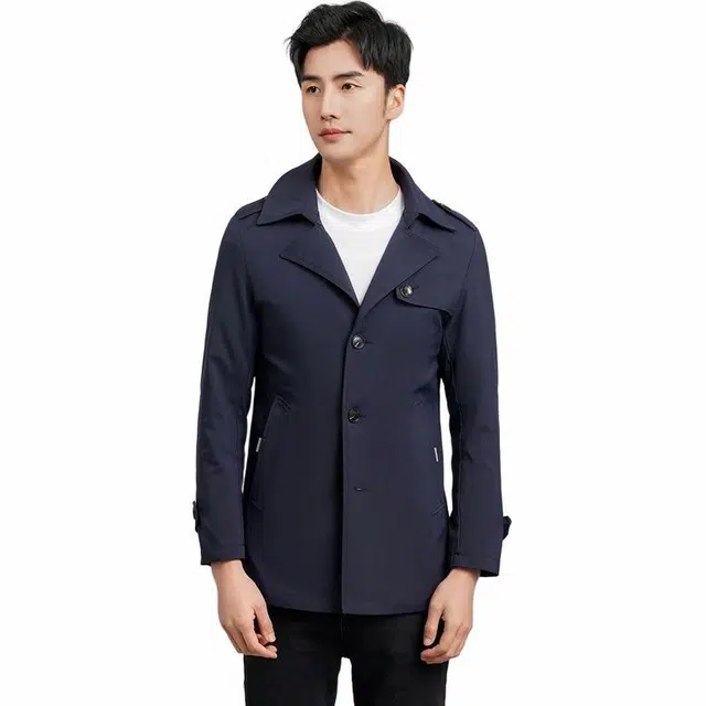 雅鹿 舒适休闲简约中长款夹克外套 男款