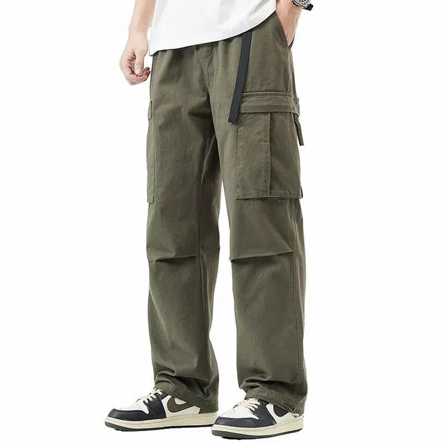 杜克恩 宽松束脚多口袋微弹工装裤 男款