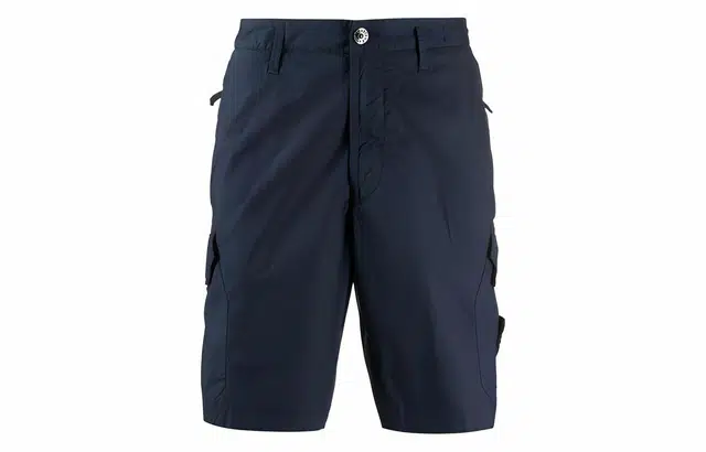 Stone Island Compass Logo Cargo Shorts Navy
