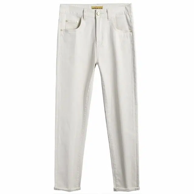 吉肯蒂 薄款修身直筒牛仔裤 男款 米杏【长裤】