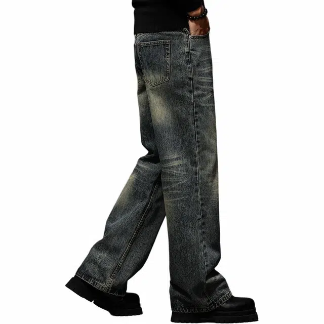 贵色 直筒经典百搭潮流休闲高端美式牛仔裤 男女同款 复古蓝