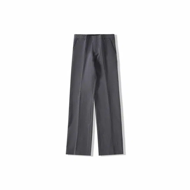 我是大卫 韩版直筒垂感西裤基础款拖地拉链开叉休闲裤 男女同款