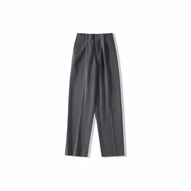 我是大卫 拉链口袋阔腿直筒百搭基础款韩版西裤休闲裤 男女同款