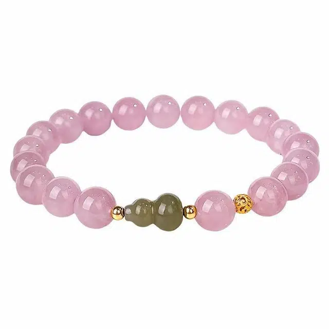 陌阡雪 招财被爱 好运常在 国风招桃花 福禄双全 百搭高级感轻奢转运手饰天然 粉水晶 手串 女款