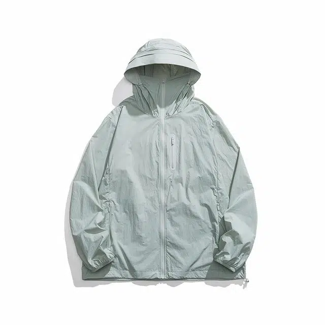 【dme】 户外休闲防紫外线基础款运动皮肤衣轻薄款透气钓鱼服纯色连帽防晒服 男女同款