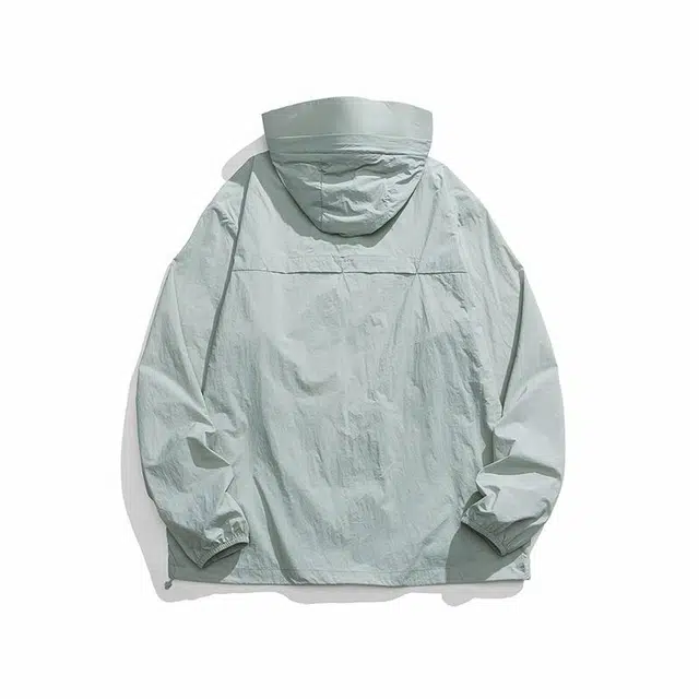 【dme】 户外休闲防紫外线基础款运动皮肤衣轻薄款透气钓鱼服纯色连帽防晒服 男女同款