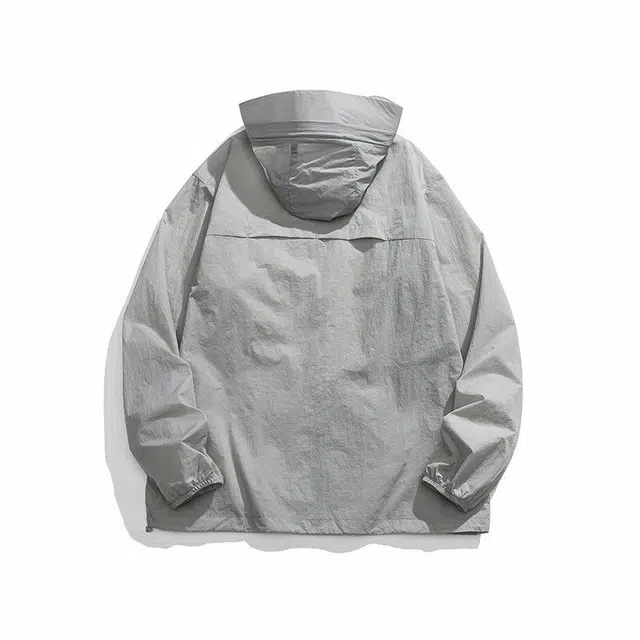 【dme】 户外休闲防紫外线基础款运动皮肤衣轻薄款透气钓鱼服纯色连帽防晒服 男女同款