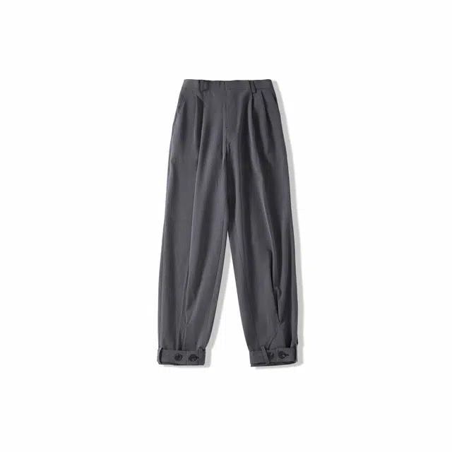 我是大卫 潮流宽松百搭西裤直筒垂坠感束脚休闲裤 男女同款