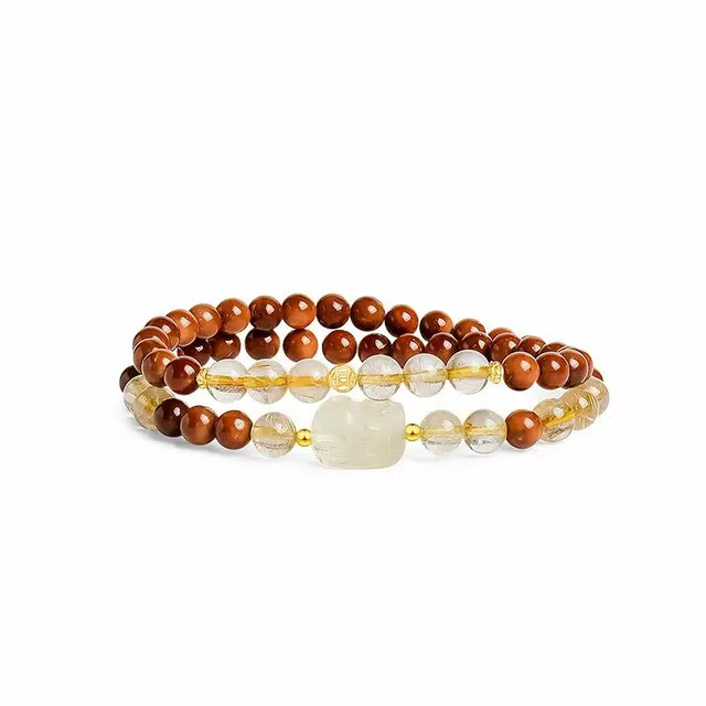 木盛缘 【女朋友和妈妈的水晶貔貅】新中式复古风招财进宝八方来财小众寓意好转运暴富盘玩解压文玩好运 库克 菩提手串 男女同款情侣款