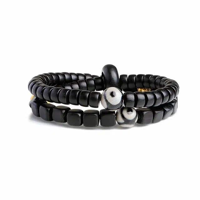 木盛缘 【避小人招贵人】本命年转运一眼天珠过手留香平安喜乐福禄吉祥佛珠念珠招财霸气新中式好运 黑檀 手串 男女同款情侣款