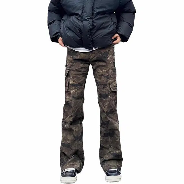 黑马漫画 美式复古多口袋百搭舒适休闲裤 男女同款 迷彩