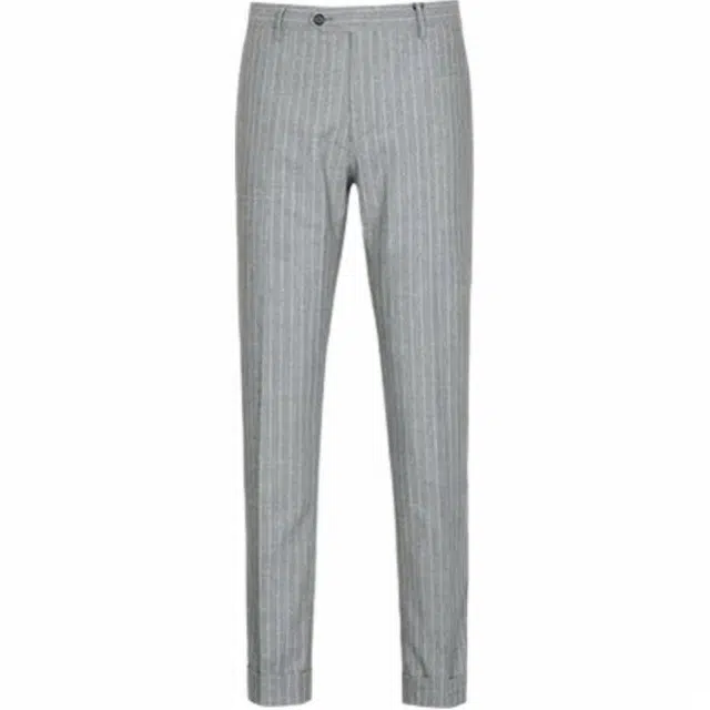 迪柯尼 休闲直筒竖条纹西装裤 男款 灰条
