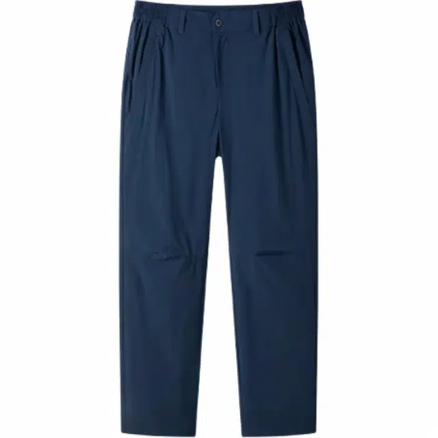 探路者 纯色中腰透气百搭直筒休闲裤 男款 太空蓝