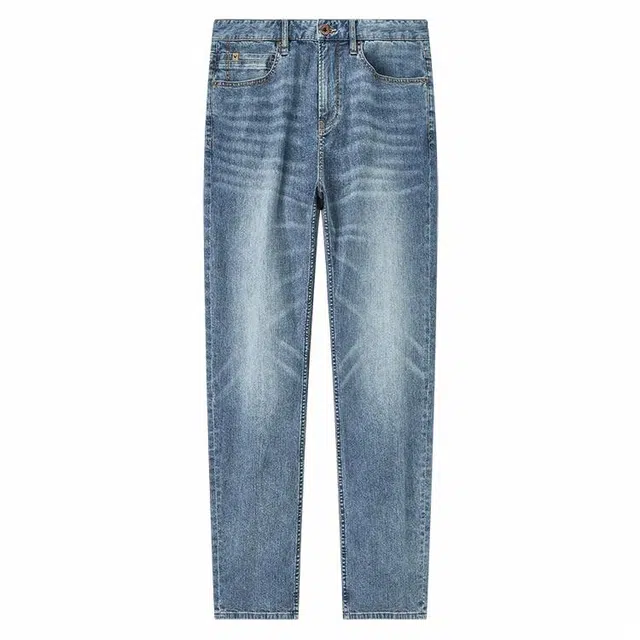 九牧王男裤专家 复古微弹超窄脚版九分牛仔裤 男款