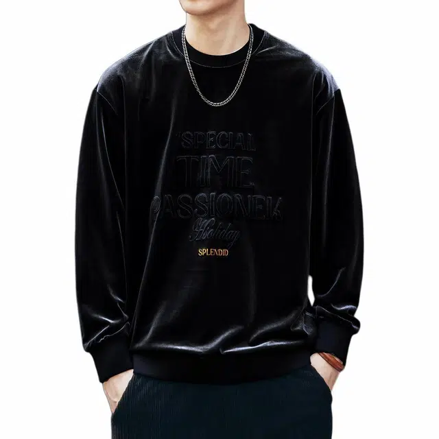 格蓝鹿 时尚休闲宽松套头圆领长袖卫衣 男款